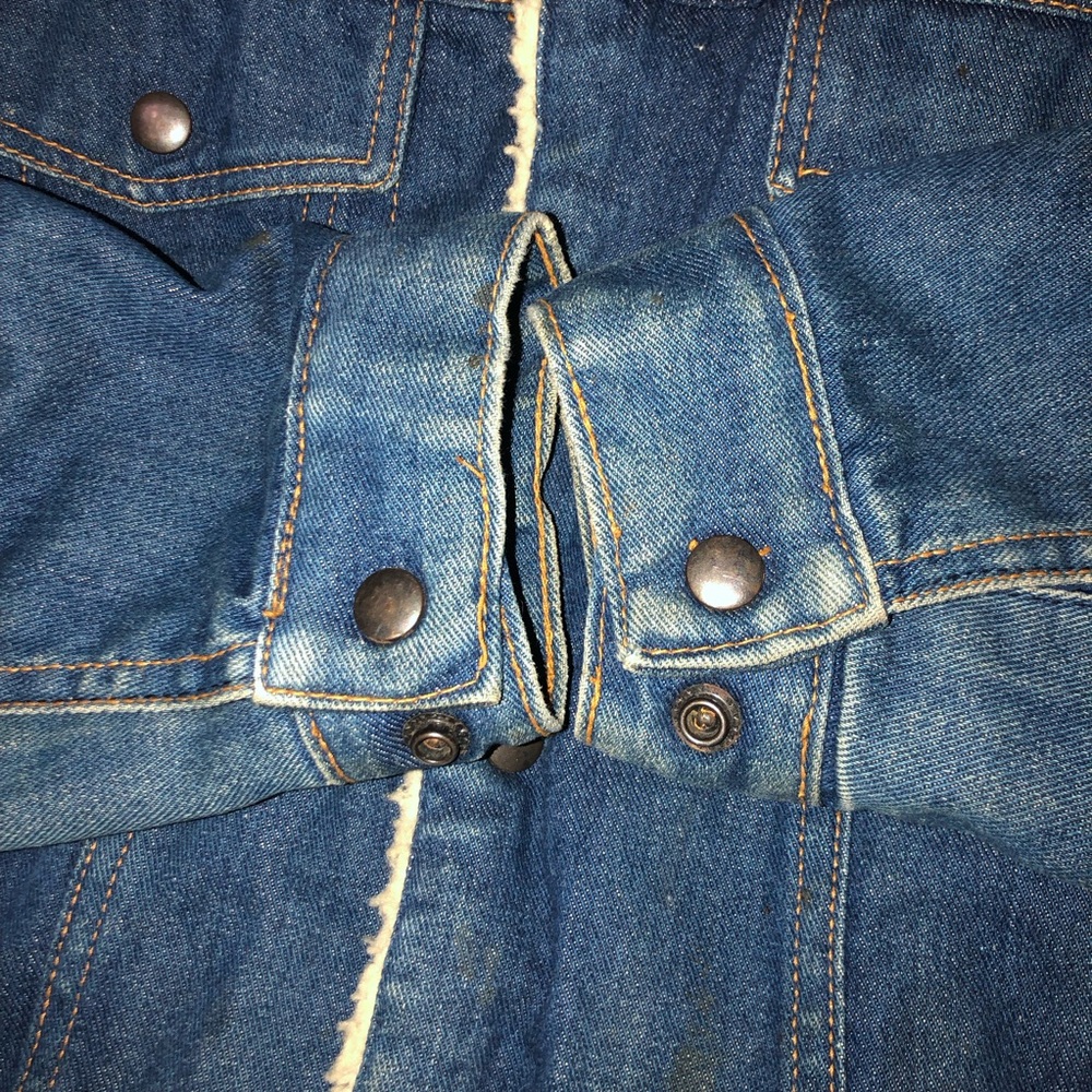 Vintage Masterpiece Apparel Denim Jacket Sherpa Lining Trucker Jean Jacket XL - Picture 8 of 12